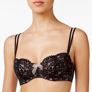 b.tempt'd by Wacoal Ciao Bella Balconette Bra size 38DD Lace Black Pink